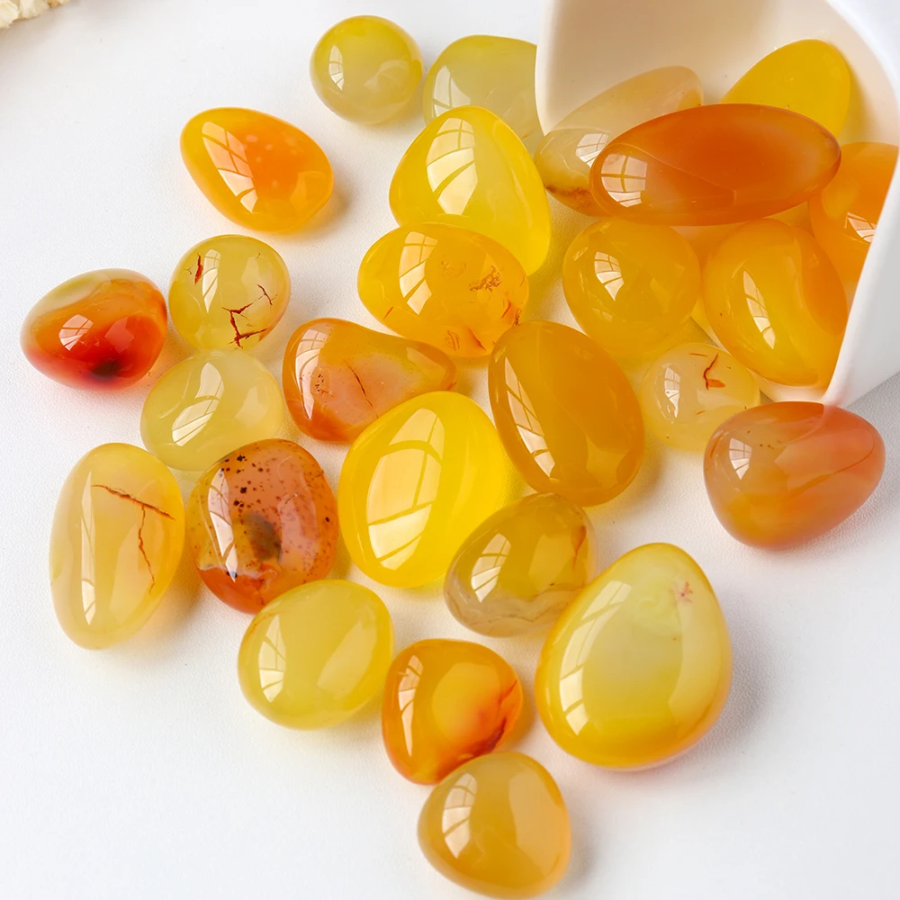 Carnelian Polished Rolling Stone Agate Tumble Gemstone 50G/Bag For Garden Aquarium Decoration