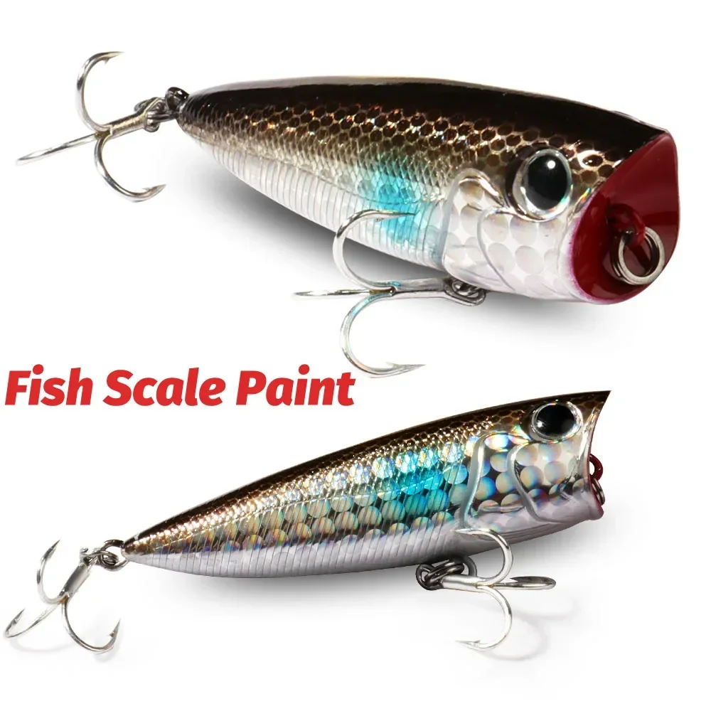 Top Water Popper 8g 6.5cm Lure Steel Ball Copper Ballast Balance Pesca Wobbler Floating Minnow Hook Tackle Rattle Cranbait Bait - 5