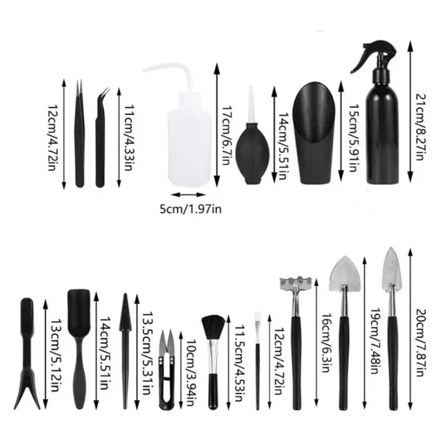 5/8/13/15/16pcs Garden Planter Kit Succulent Plants Tools Set Indoor Bonsai Miniature Transplant Seedling Tool 6