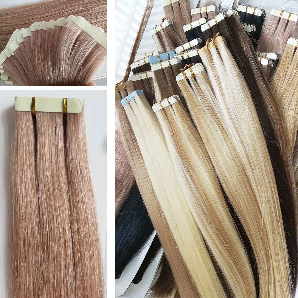 Light Yaki Tape In Hair Extensions Human Hair For Black Women,Yaki Straight Tape In