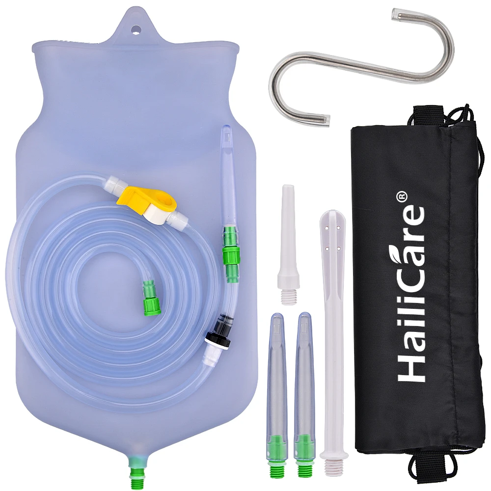 Enema Bag Kit Reusable Enema Bag Sets Colon Cleansing Silicone Water Detox Douche Weight Loss Vaginal Anal Washing Feminine Hygiene Cleaner
