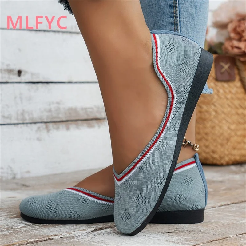 2023 Summer New Casual Versatile Foreign Trade Large Flat Sole Single Shoes Women's Shallow Mouth Casual Shoes Women's Shoes