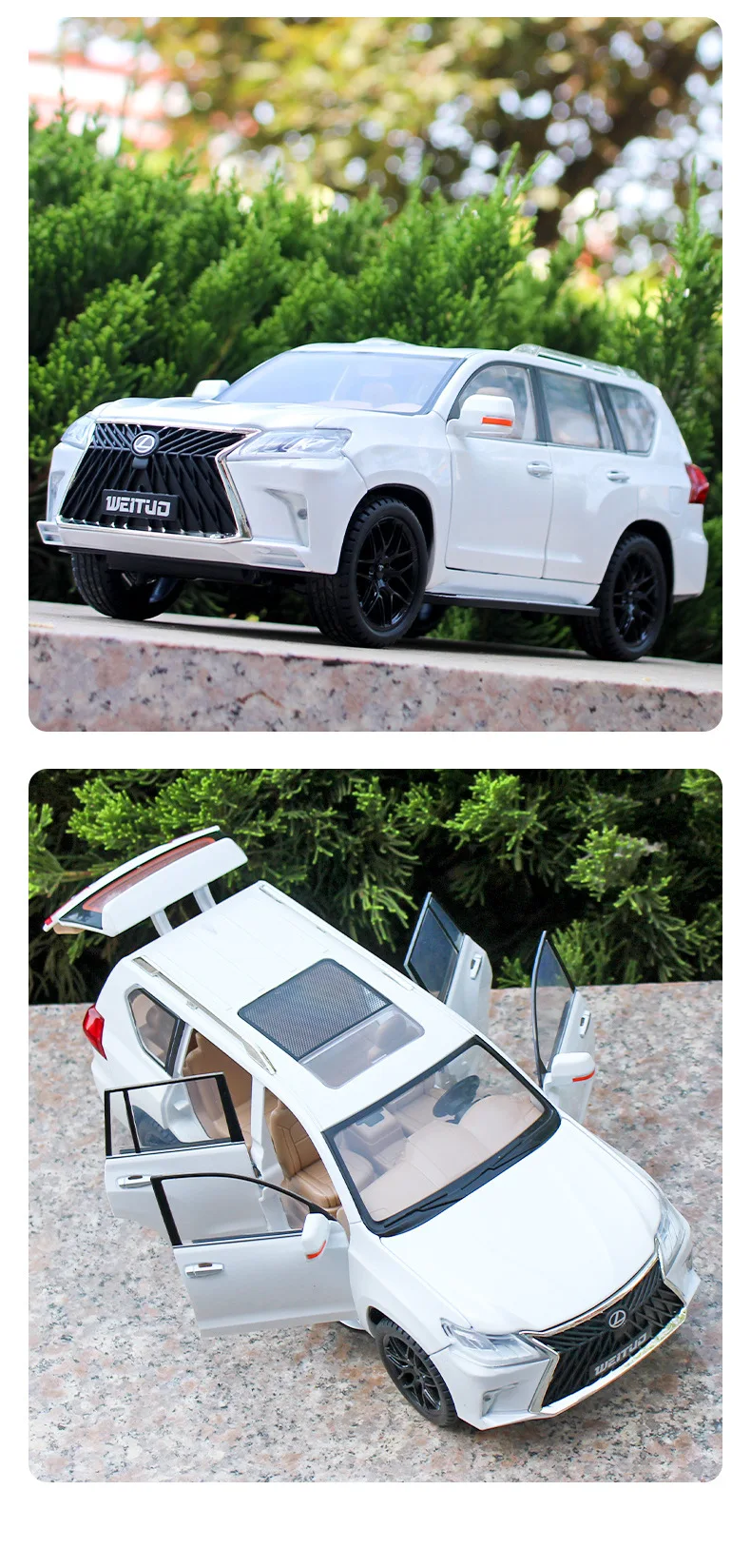 High Simitation 1:18 Lexus Lx570 Off-Road Suv Alloy Car Model Diecast Pull Back Car Red &Amp; Silver Color