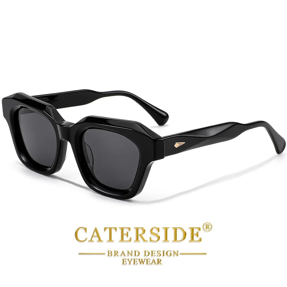 CATERSIDE Retro Herren Modische Polarisierte Sonnenbrille Acetat Rahmen Frauen Reise Partys Urlaub Geschenke Essential Gläser UV400 – Detail 4