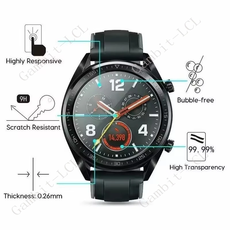 Premium Tempered Glass Screen Protector Set for Huawei Watch GT Series
