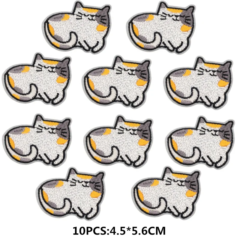 10 stücke Neue Cartoon Katze Applique Stickerei Patch Für Kleidung Tier Patch Eisen Auf Patches Auf Kleidung Nähen Aufkleber Patch – Detail 7