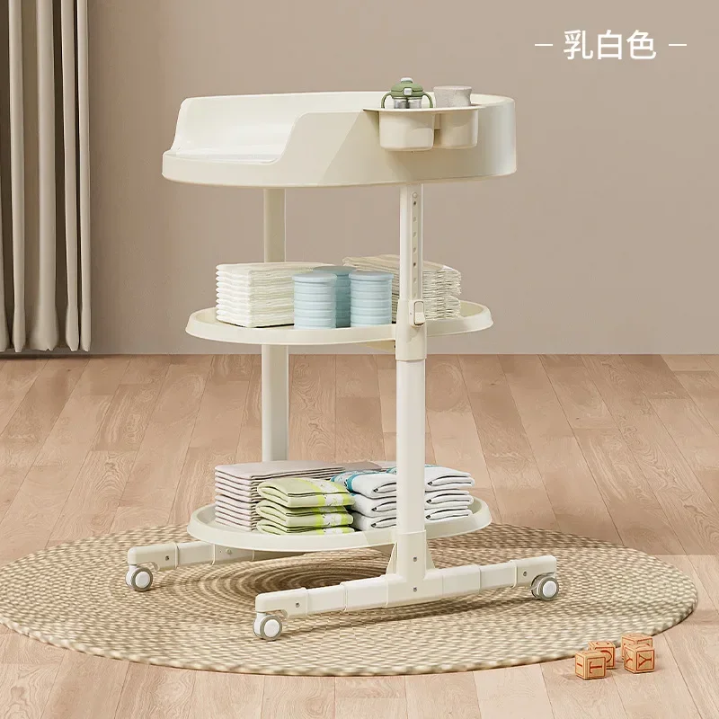 Baby Diaper Table Baby Touch Care Table Diaper Changing Movable Newborn Shower Rack Movable Crib