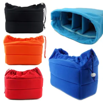 Borsa per inserto per fotocamera Borsa imbottita per partizione Protezione antiurto in velluto Custodia per obiettivo per fotocamera Borsa morbida per fotocamere DSLR Canon Nikon Sony
