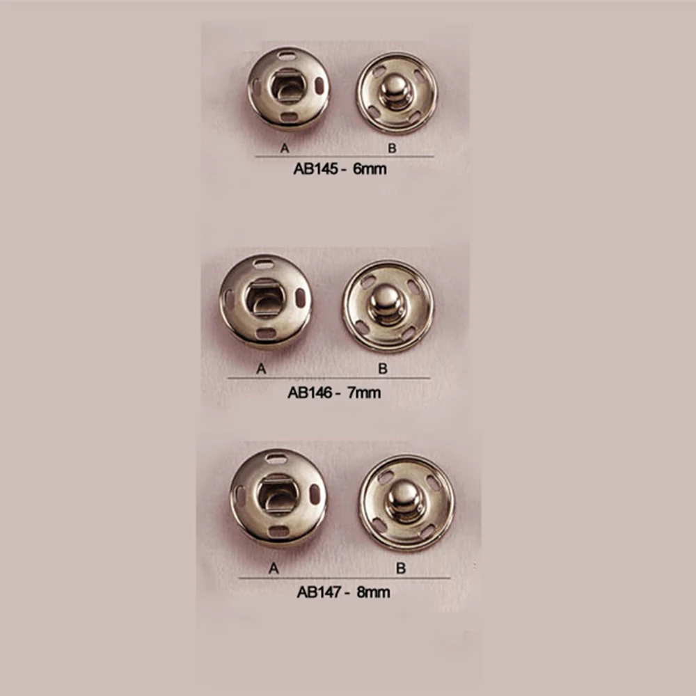Wholesale 288sets/lot small metal brass 6/7/8mm sew on press snap button fasteners stud silver nickle, gun metal 4