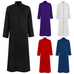 2023 Halloween Cosplay legend Clergy Robe Cassock with Cincture Medieval Clergyman Vestments Roman Priest Robe Cassock Costume