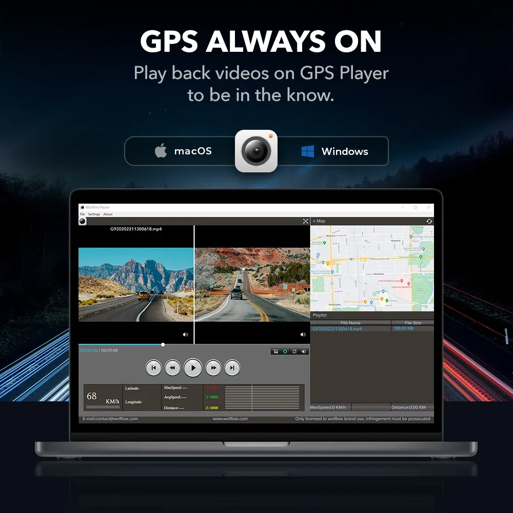 WOLFBOX G840S 12"IPS Dash Camera 4K Rearview Dash Cam GPS Video Recorder Night Vision HD Dual Cameras Car Dvr Parking Monitor - 4
