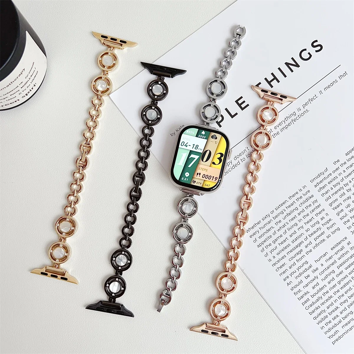 Correa de reloj inteligente en metal para apple watch elegante_voghion.com