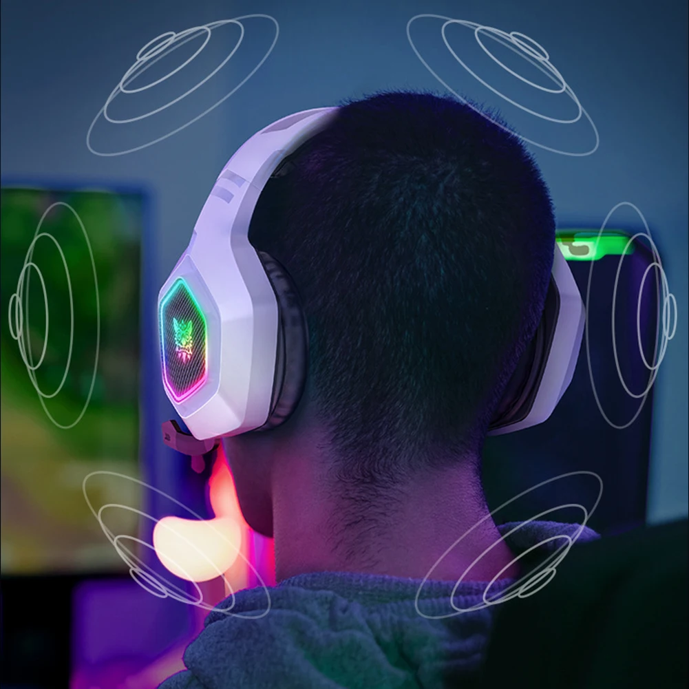 무선 게이밍 헤드셋 2.4GHz/BT 5.3/유선 오버이어 헤드폰 RGB 조명 게이밍 헤드폰 (PS4, PC, 노트북용)