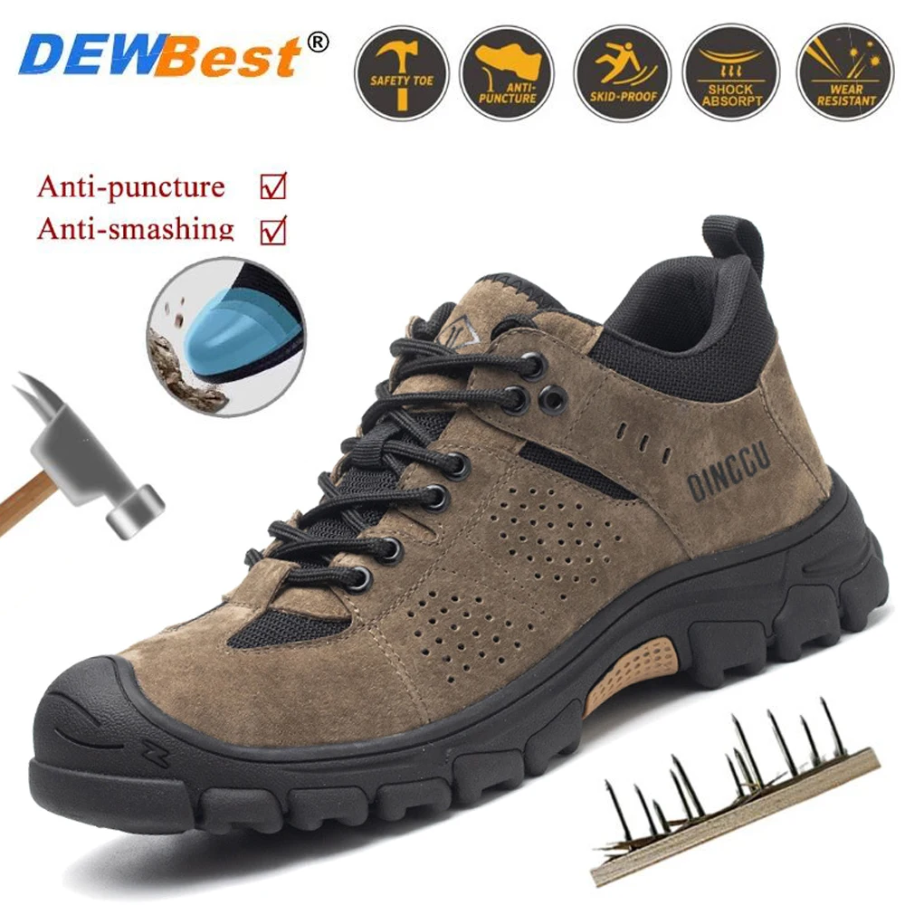 New Indestructible Shoes Work Sneakers Steel Toe Cap Safety Shoes Men Boots Anti-smash Anti-puncture Work Boots Security