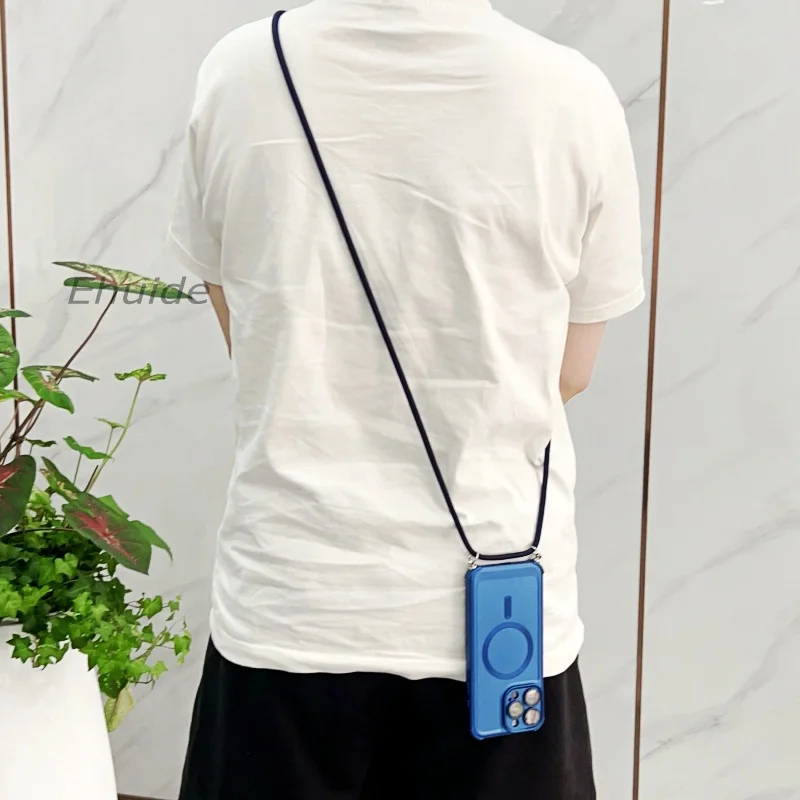 Enhanced Crossbody Magnetic Case with Soft TPU and Camera Protection