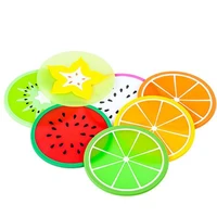 7PCS/set Fruit Shaped Coaster Silicone Dining Table Placemat Coasters Kitchen Cup  Mat Mug Heat-resistant Coffee Hot Drink Pad