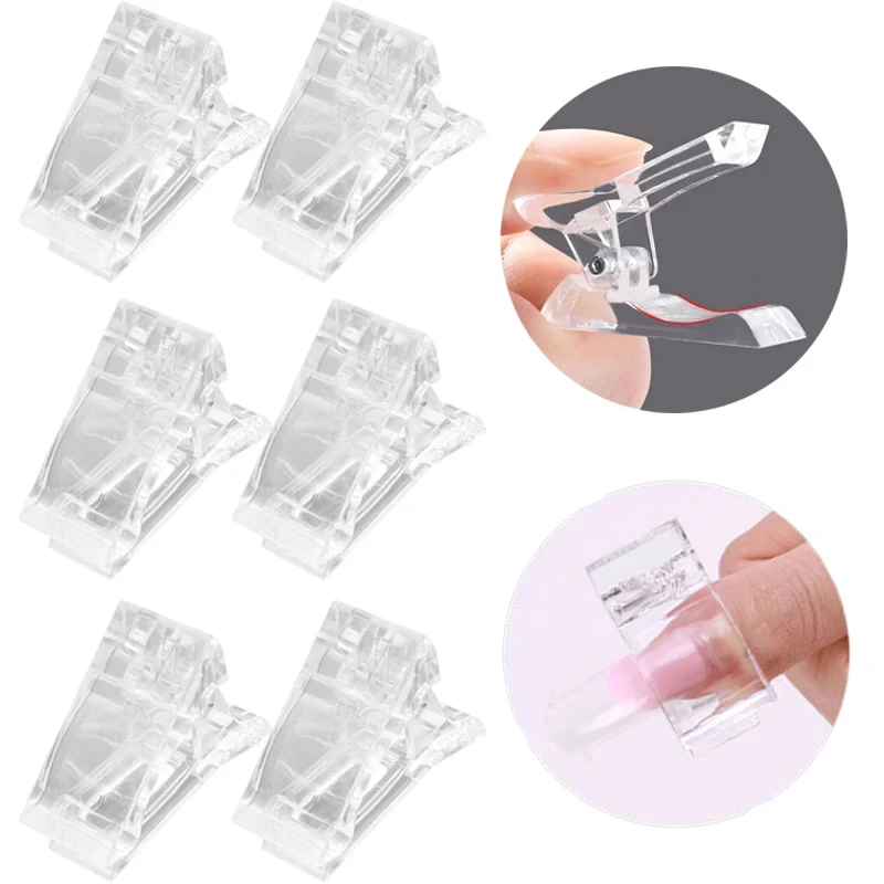 10 Pcs Poly Gel Finger Nail Extension LED Builder Clamps For Quick Building Poly Gel Nail Forms Clips
