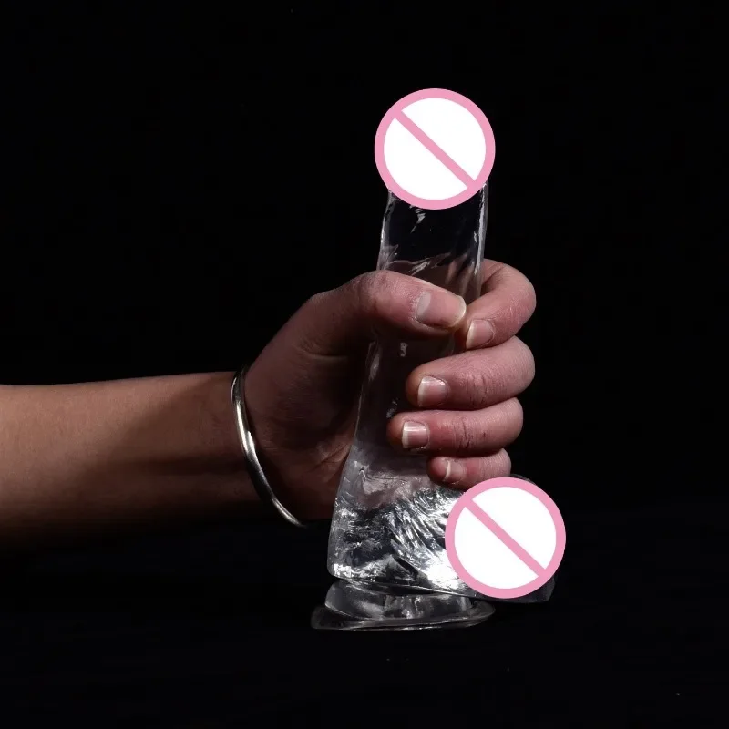 Transparent Soft Jelly Dildo Realistic Sex Toy Penetration Vagina Extensions Big Penis Long Huge Adult Erotica Dick female sex toys