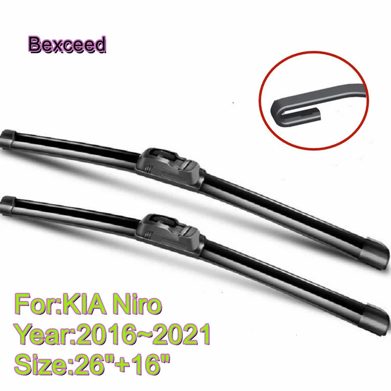 Wiper Blade For KIA Niro Bexceed of Car Windshield Windscreen 26"+16" 2016 2017 2018 2019 2020