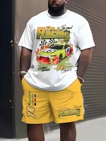 Ensemble décontracté homme respirant à manches courtes et short imprimé 3D pour l'extérieur, style urbain, deux pièces, vente chaude 3