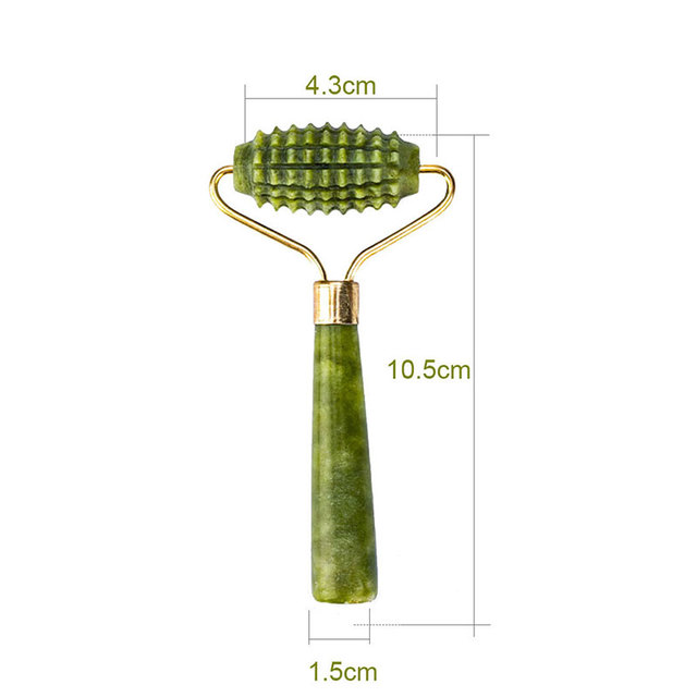 Jade Roller for Face Natural Jade Stone Facial Natural Scraper Face Lifting Gua Sha Body Back Slimming Massage Roller
