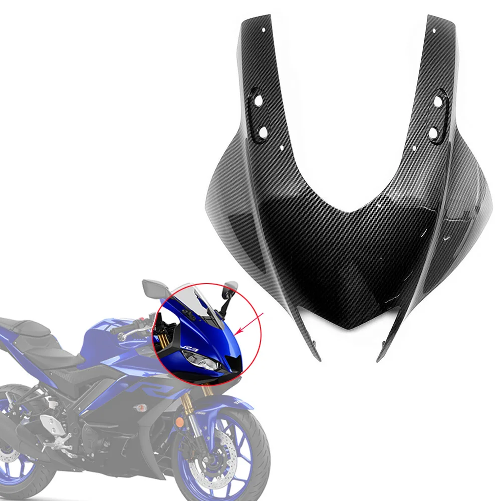 

Motorcycle Carbon Fiber Front Headlight Fairing Panel Cover Nose Shell Housing CowlFor YAMAHA YZF R3 R25 YZFR3 YZFR25 2019-2022