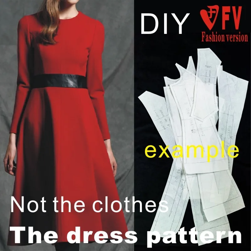 Dresses Sewing Pattern Template Cutting drawing Clothing DIY BLQ-235