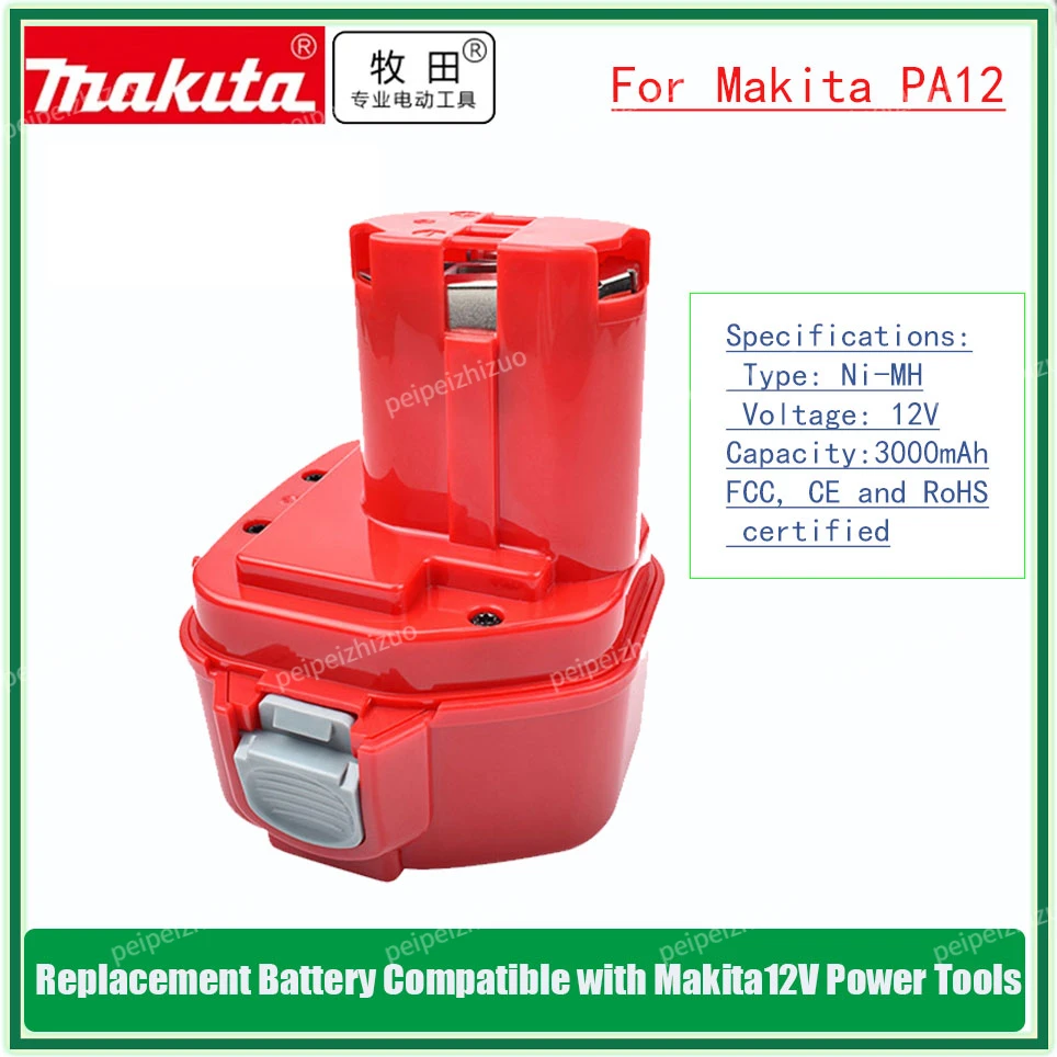 

Makita PA12 12V 3000mAh Ni-CD Rechargeable Batteries Replacement Battery 12V Power Tools Bateria 1220 1222 1235 1233S 6271D 4000