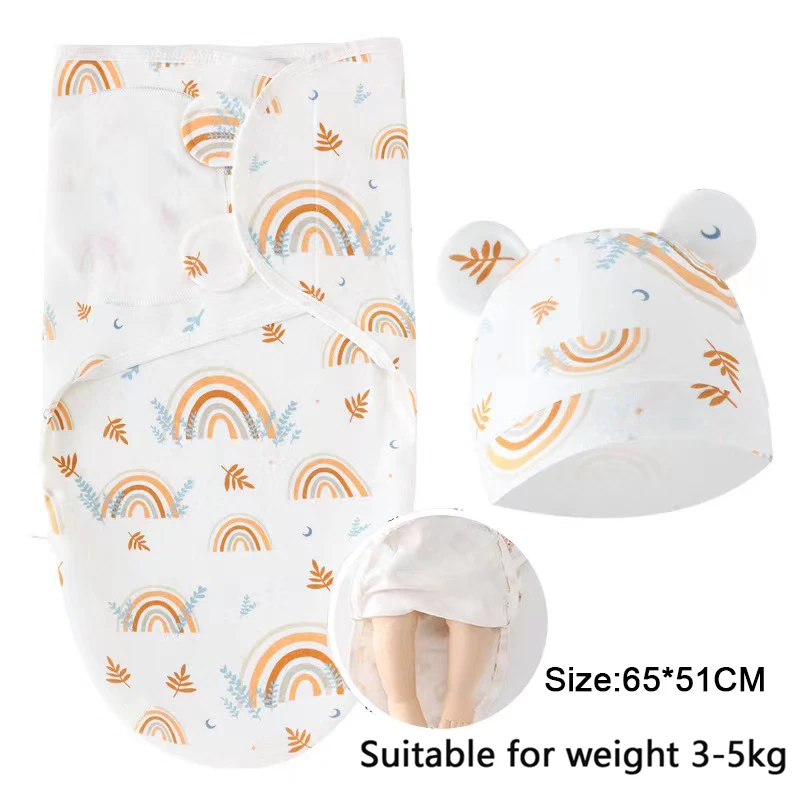 

2PCS Babies Sleeping Bags Newborn Baby Cocoon Swaddle Wrap Envelope 100%Cotton 0-6 Months Baby Blanket Swaddling Wrap Sleepsack