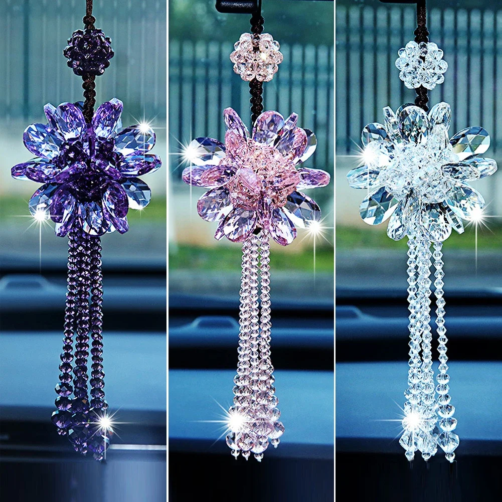 Car Beautiful Rear View Mirror Hanging Ornaments Auto Crystal Pendant Car Beautiful Rear View Mirror Hanging Ornaments Auto Crystal Pendant