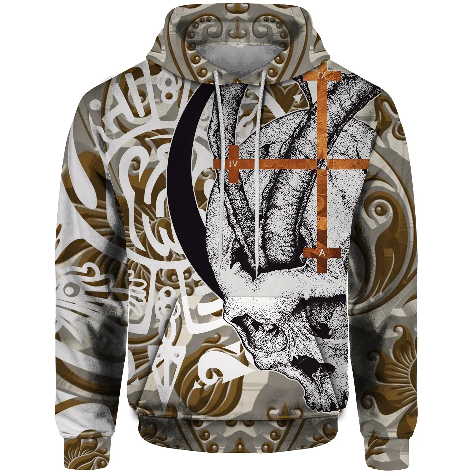 thumbnail image 1 of Sudadera con capucha de otoño para hombre, sudadera con capucha con estampado de calavera gótica, ropa para hombre, ropa Y2k, sudaderas para hombre, jersey informal Harajuku, 1 of 4