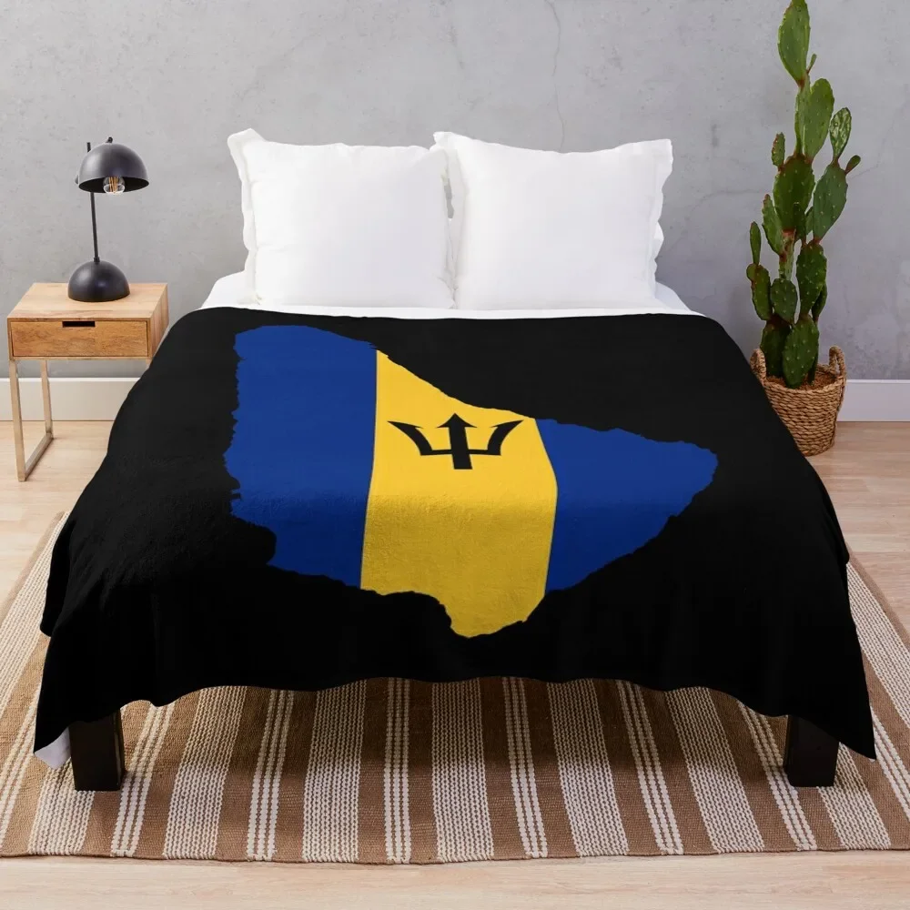 

Flag Map of Barbados Throw Blanket Soft Stuffeds warm for winter Designers Blankets