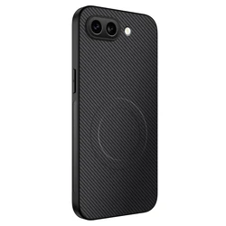 Carbon Fiber Texture Magnetic Case - Magsafe Matte Shockproof Soft Frame Cover - Google Pixel 8 Pro (Black)