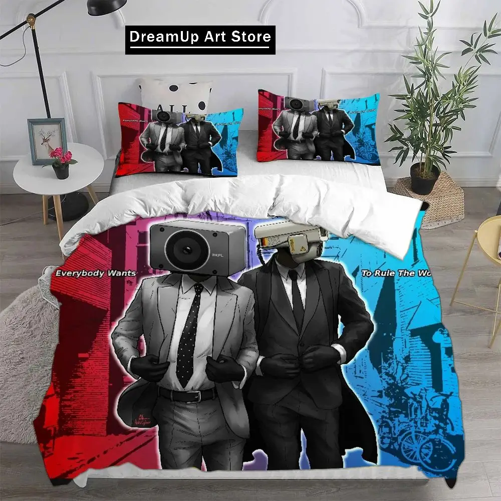 3D Print Fashion Game Skibidi Toilet Arale Bedding Set Boys Girls Twin Queen Full Size Duvet Cover Pillowcase Bed Adult Bedroom 2