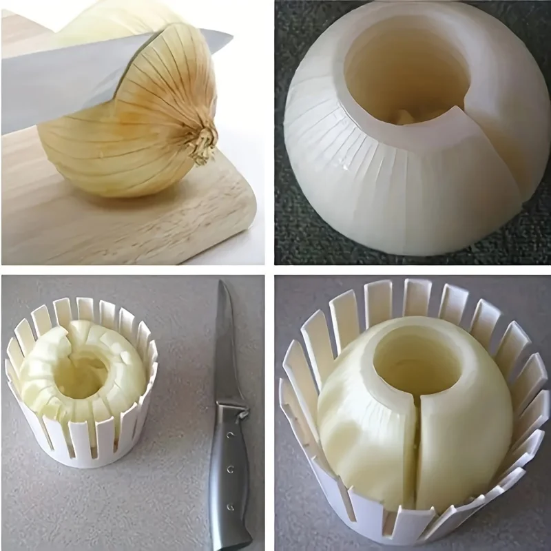 1 Set Home Onion Slicer, Onion Blossom Maker-All-in-One Blooming Set W Core Cutter & Knife Guide