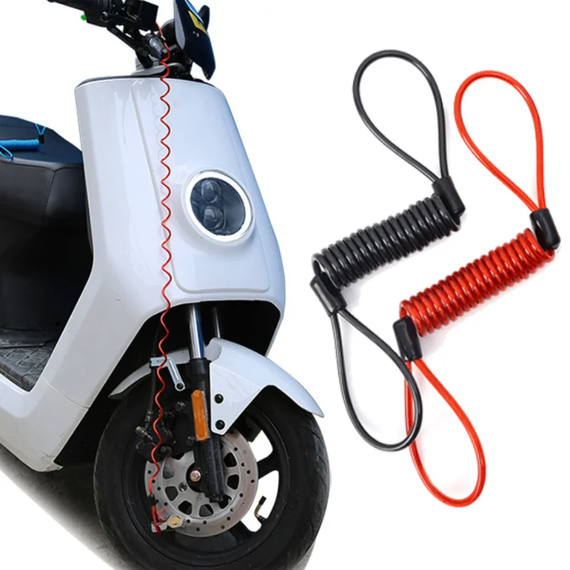 

120cm Alarm Disc Lock Security Anti Thief Motorbike Wheel Disc Brake Alarm Lock & Bag Motorcycle Reminder Cord Spring Cable