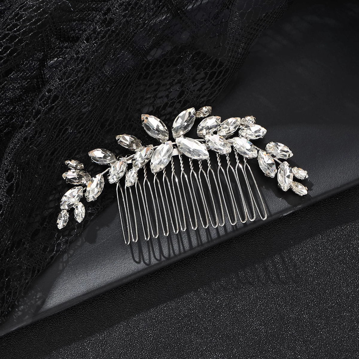 Bridal crystal hair comb headpiece jewelry rhinestone zircon handmade wedding hair ornament for women girls