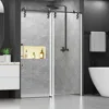 Shower Door 60" W x 76" H Frameless Sliding Shower Door,Frameless Shower Door with Sealing Strip and Waterproof Handle 1
