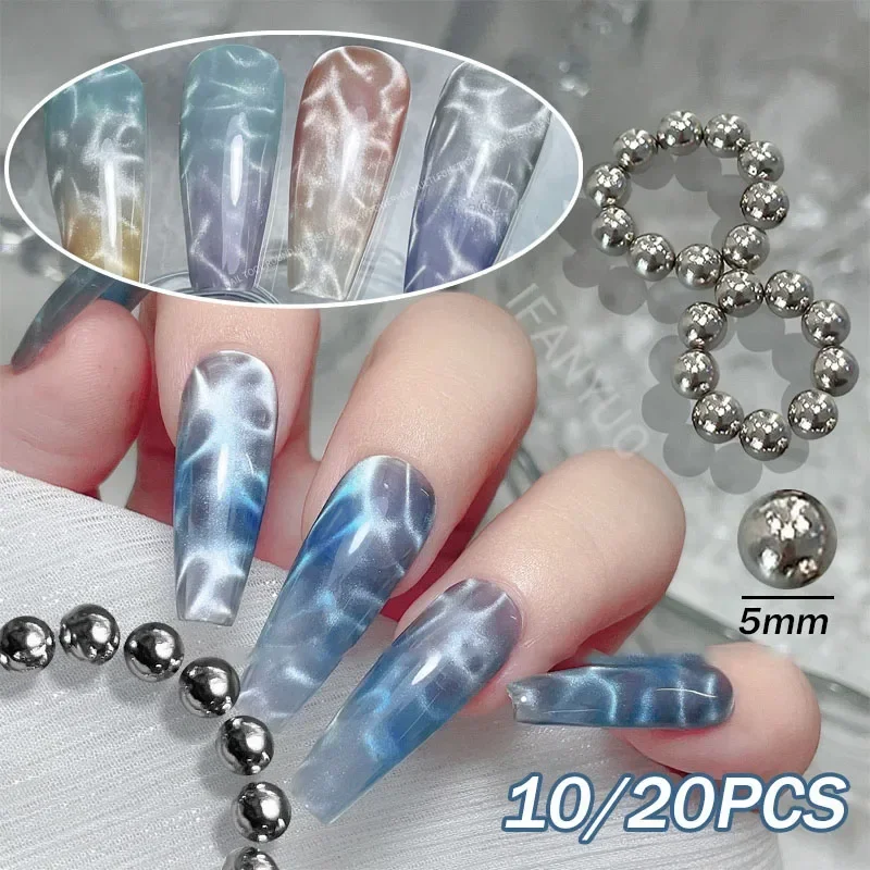 10/20 perles magnétiques yeux de chat effet vague, style océan, billes magnétiques rondes, vernis à ongles gel, effet 3D, outils de manucure_voghion.com