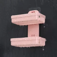 Wall Hanging Soap Box Drain Soap Holder Bathroom Accessories Suction Cup Soap Dish Tray Soap Dish for Bathroom Soap Container 4