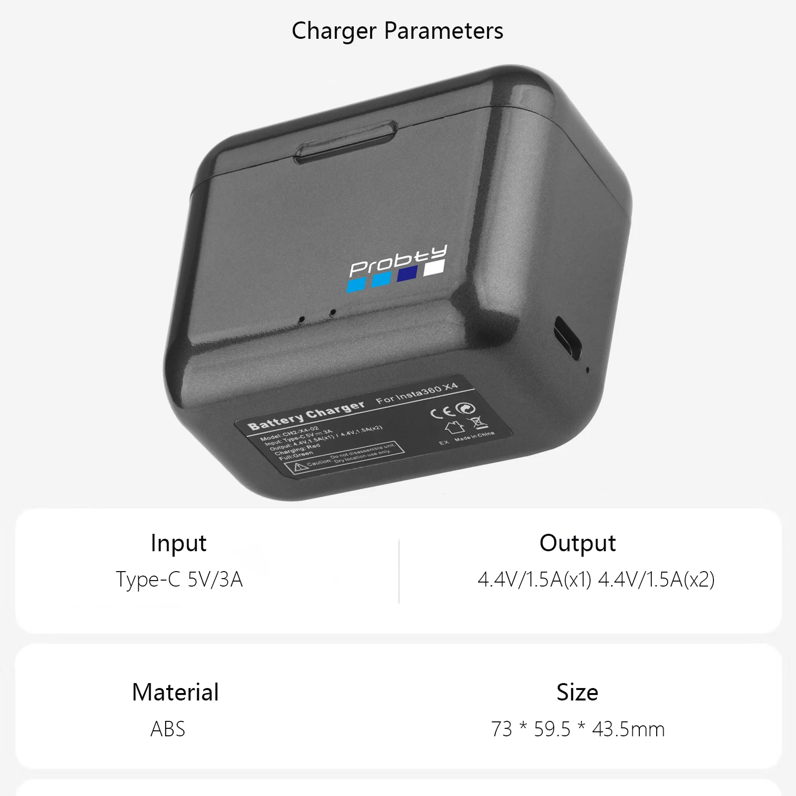 Chargeur rapide pour batterie Insta360 X4 - Boîtier de charge portable