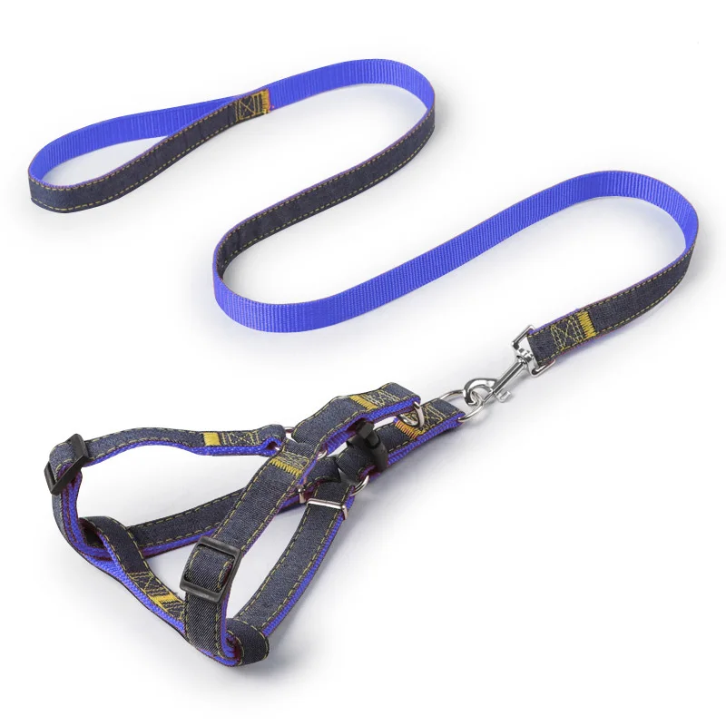 thumbnail image 1 of Arnés de correa para perros, conjunto de collar ajustable, chaleco vaquero con correa para mascotas para perros pequeños, medianos y grandes, correa para gatos y mascotas para entrenamiento de caminat, 1 of 5