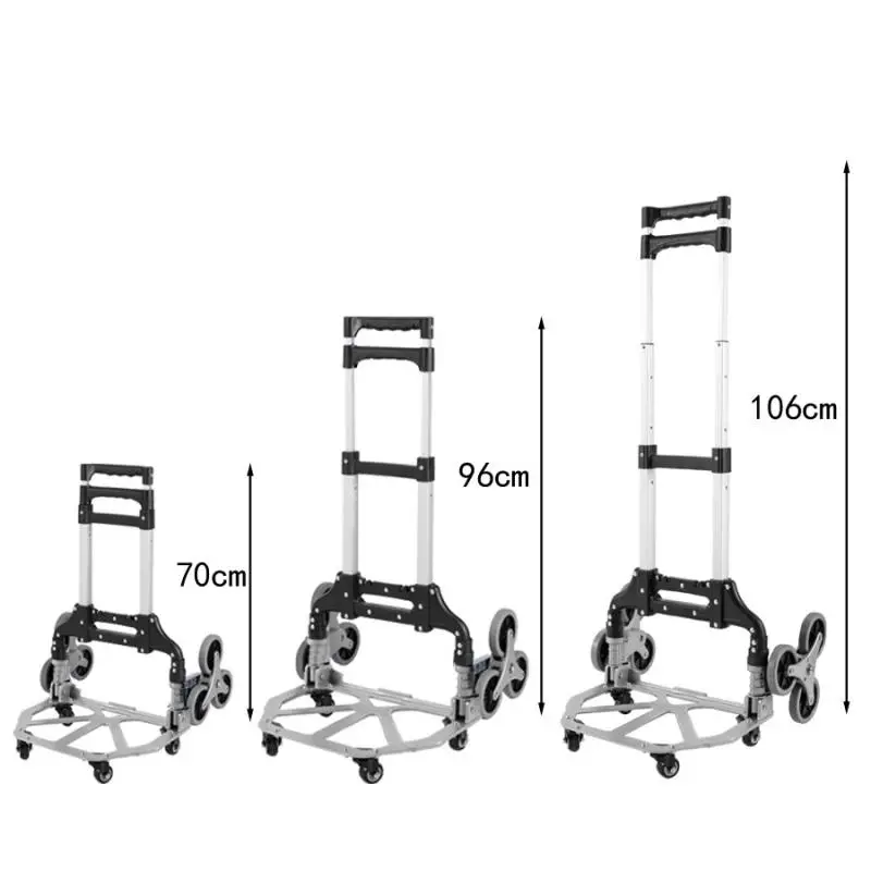 80Kg carrello pieghevole resistente per ruote carrello pieghevole per carriole carrello da viaggio carrello per la spesa uso domestico portatile scale di salita