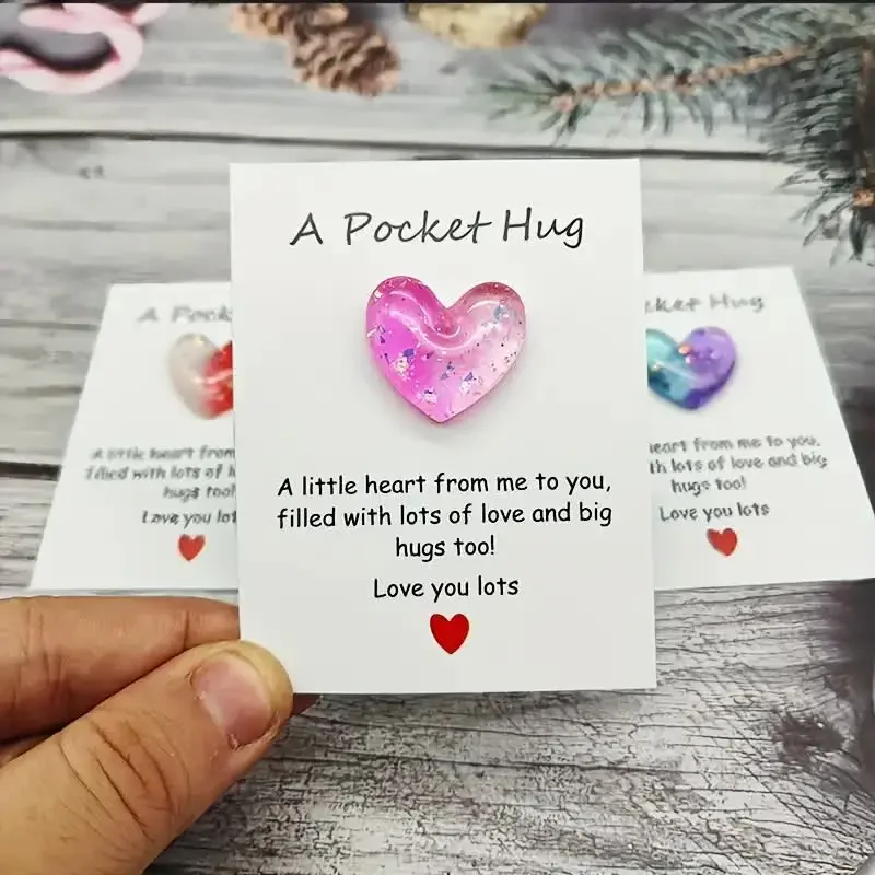 Pocket Hug Cute Little Heart with Encouragement Card for Party