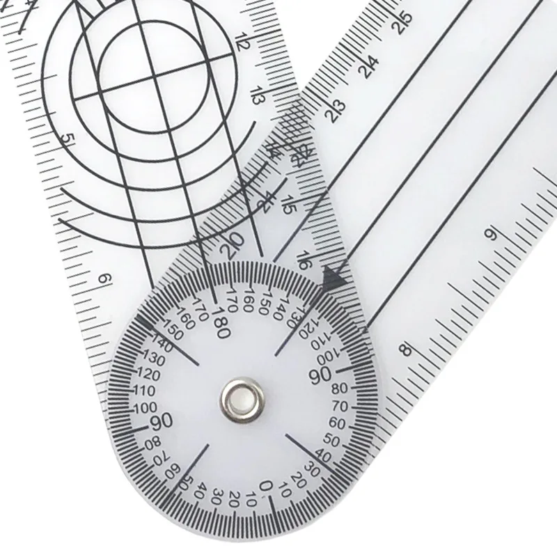 Multi-Ruler 360 Degree Goniometer Angle Medical Spinal Ruler Protractor Useful Measuring Ruler School Office Supplies 6 8inch goniometer rule medical joint ruler calibrated orthopedics angle rule