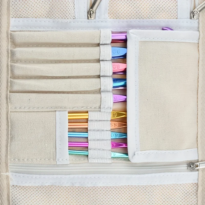 Knitting Tool Organizer DIY Crochet Tool accessories Portable Roll-Up Storage Bag For Crochet Supplies