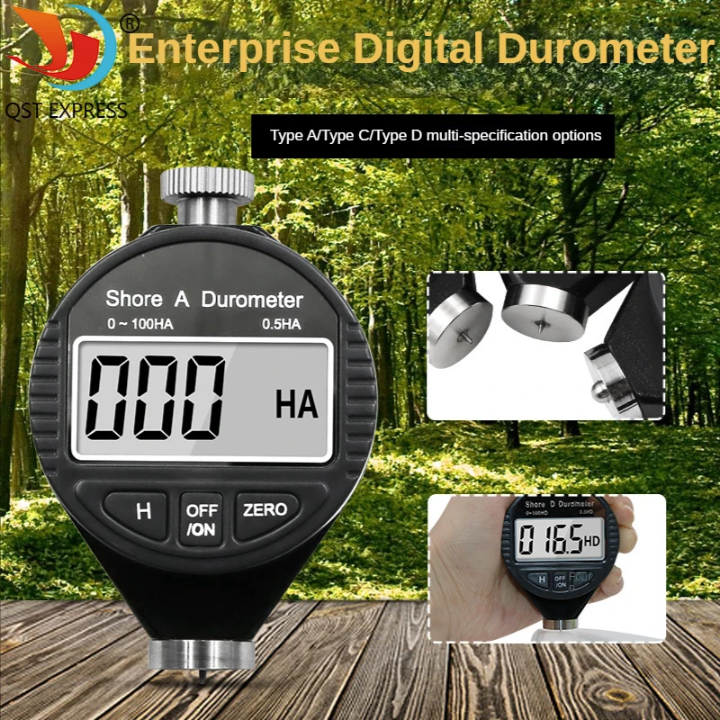 

Electronic Digital Rubber Tire Hardness Display Shore Durometer Silicone Plastic Tester A/C/D Type Hardness Measure Instrument