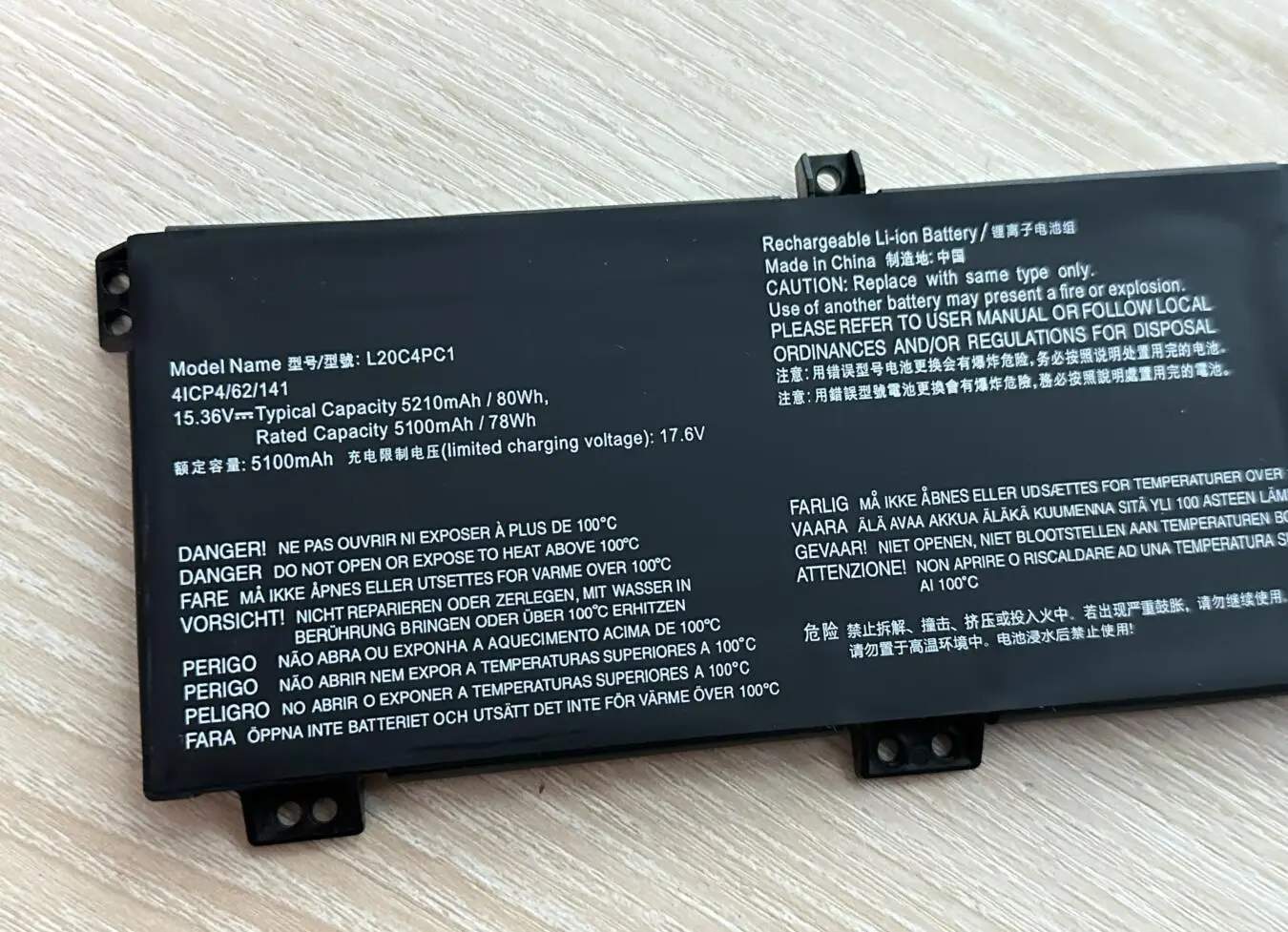 Bateria para Lenovo Legion Pro16ach6 5-15ith6h 5-15ach6 Legião 16ithg6 7-16ithg6 7-16ach6 Bateria L20c4pc1 L20d4pc1 L20m4pc1 36v - Imagem 4