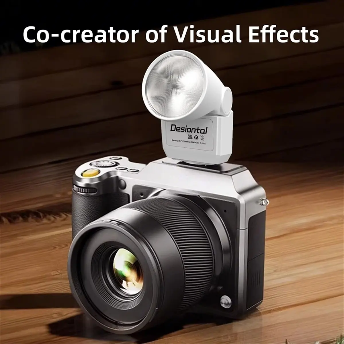 N05R Desiontal F02 DSLR 카메라용 미니 플래시 Type-C 충전 캐논 니콘 파나소닉용 6500K 색온도
