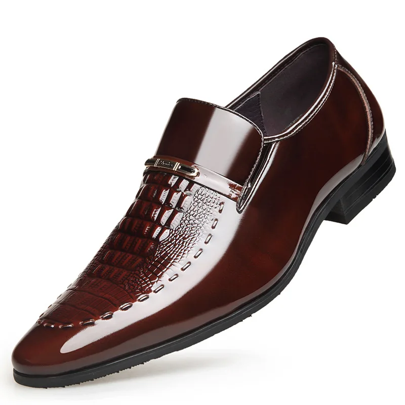 2023 Men Formal Shoes Brown Black Business Slip-On Round Toe Loafers Spring Autumn Man Business Shoes Size 38-48 Free Shipping